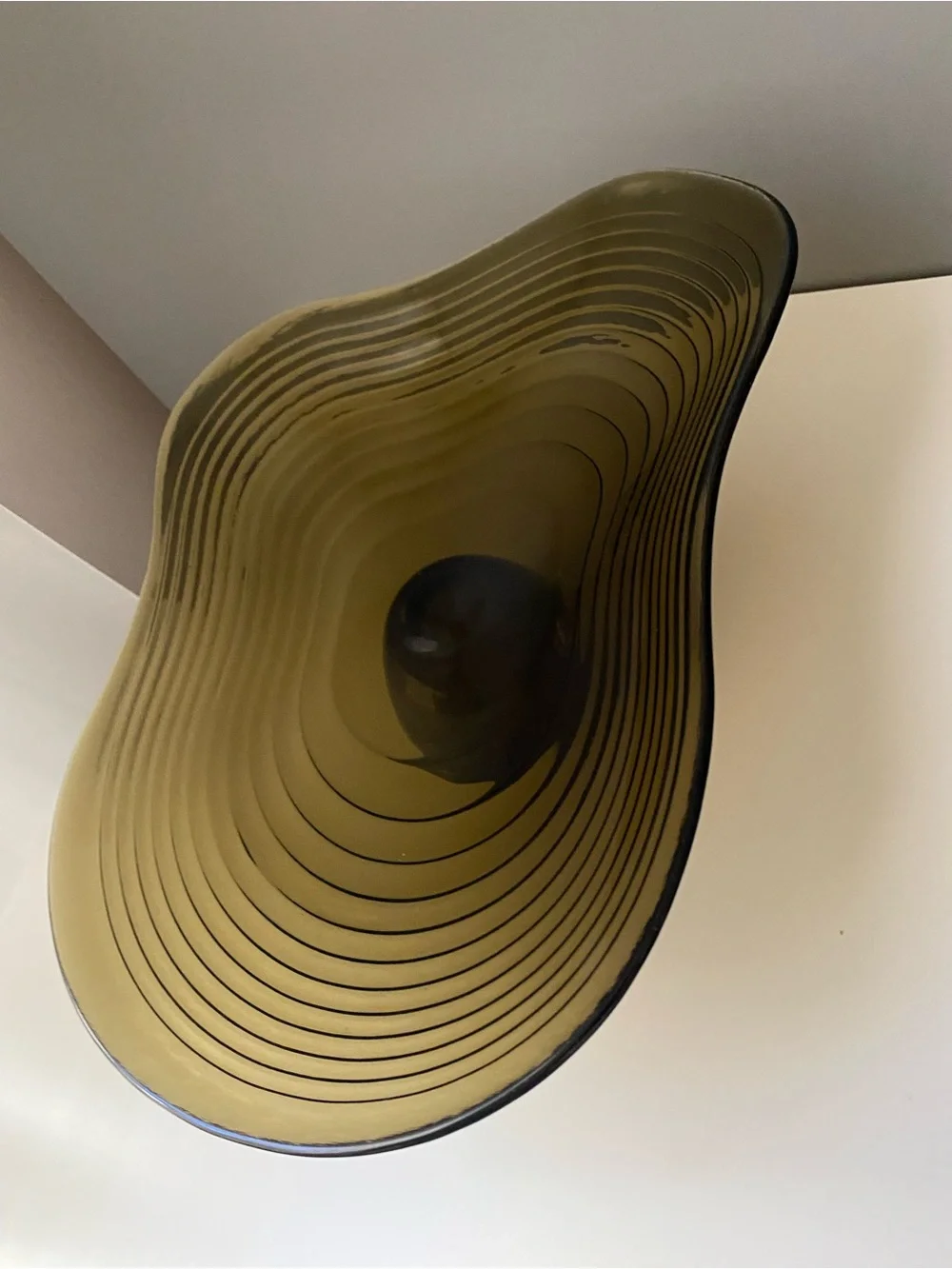 IKEA HÄCKPOPPEL decorative bowl with base brown, 24 cm pedestal bowl